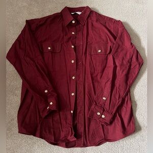WearGuard Maroon Button-Up Shirt 100% Cotton